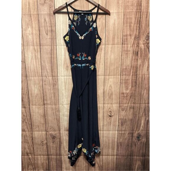 Calypso St. Barth XS Rodru floral Embroidered dress blue 100% Silk maxi - Picture 2 of 15